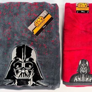 2015 STAR WARS Kohl’s Darth Vader Bath & Hand Towels Black Red Grey NEW NWT